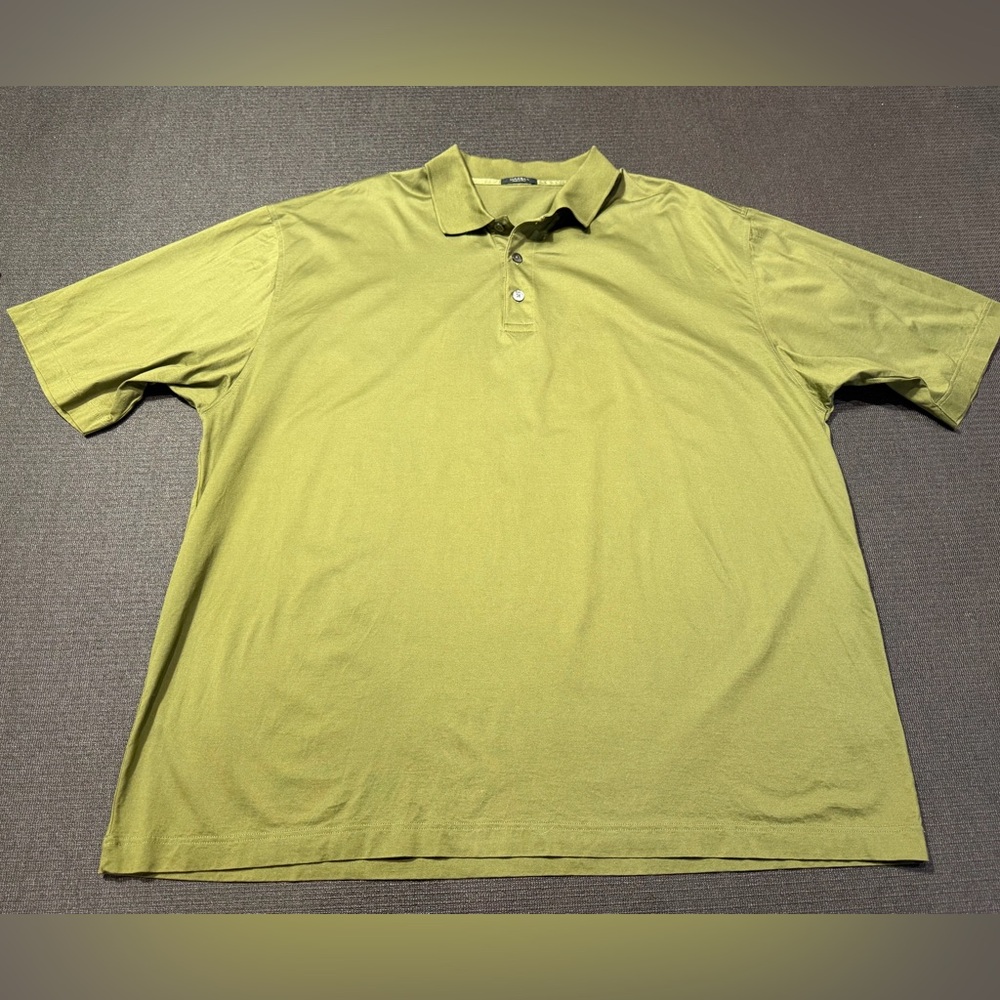 Marbas Green Polo Shirt Mens XXL‎ Made Italy Filodiscozia Cotton
